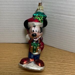 Vintage Santa's Best Disney Mickey Mouse Christmas Ornament European Blown Glass
